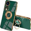 SEAHAI SEEKOO Cover per Huawei Nova 9 / Honor 50, Custodia Ultra Sottile ed Elegante in Silicone TPU, Glitter Placcatura Phnom Penh Design Cover Antiurto Case con 360° Anello Supporto, Verde Scuro