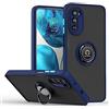 SEAHAI Cover per Motorola Moto G52 / Moto G82 5G, Glassato Traslucido Dura PC Protettiva Custodia Silicone TPU Bumper Antiurto AntiGraffio Case con 360° Anello Supporto, Cielo Blu