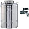 PEBSHOP Contenitore Bidone Fusto per Olio ed Alimenti in Acciaio Inox (Modello LT. 50)