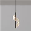 Mengjay Moderno lampadario a LED, lampada a sospensione industriale, illuminazione da soffitto per interni, per soggiorno, sala da pranzo, cucina, camera da letto (Nero)