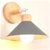 iDEGU Lampada da Parete Interno 22cm Applique da Parete in Legno e Metallo Retrò Lampadario Plafoniera Regolabile Illuminazione da Parete Moderna per Camera da Letto, Soggiorno, Bagno, Caffè (Grigio)