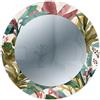 Lupia - Specchio da Parete Rotondo 65 cm Mirror Fantasy Banana Leaves Beige, Cornice Stampata in Legno, Moderno per Camera da Letto, Soggiorno, Ingresso, Made in Italy, specchiera Circolare