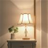 Mengjay Lampada da Comodino in Cristallo,Vintage Lampada da Tavolo con Paralume in Tessuto,Lampada da Lettura,Abat-Jour da Comodino E27,Moderna Lampada da Scrivania per Camera da Letto,Soggiorno