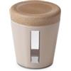 OMADA Design - Barattolo da 0,75 lt - Contenitore in plastica e Legno con Coperchio per freschezza Alimenti - Made in Italy - Linea Ecoliving