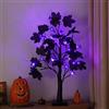 Lergas Luce decorativa per Halloween, con 24 LED, decorazione per interni, albero di Natale, 60 cm, con timer, nero, foglia d'acero LED, USB e funzionamento a batteria, per Halloween, decorazione di feste