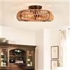LJX Ventilatore Industriale da Soffitto con Luce E Telecomando Dc Spago Retro Design Lampadario Ventilatore E27 Socket Timer Silenzioso Reversibile Vintage Lampada Ventilatore per Camera da Letto Bar