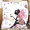 FANSU Copriletto Trapuntato Matrimoniale Singolo Elegante Coperta Trapunta Primaverile Estivo Antipolveri Copri Letto per Camera da Letto per Bambini Adulti (Ragazza Farfalla,96x114cm)