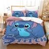 BSTELA9IE Stitch 3D Stampa Set Di Biancheria Da Letto Microfibra Di Copripiumini E Federe Cerniera Nascosta 3 Pezzi Per Bambini E Adulti Single（140x200cm）