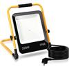Tubiaz Faretto LED da Cantiere, 200W Super luminoso Faro LED 16000LM 6000K Bianca Freddo Lampada da Lavoro con staffa pieghevole, Impermeabile IP66 per cantiere edile (3M Cavo con Spina)