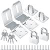 HAOCHEN Angolo Retto Lucchetto Hasp in Acciaio Inox, Chiavistello Porta con Lucchetto, 4 Pollici Chiusura Cancello Serratura per Camera da Letto, Garage, Armadio, Porta (Argento 2 set)