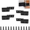 UFURMATE Cerniera per porta in vetro, 4 pezzi, montaggio laterale, senza cornice, kit di ricambio regolabile, adatta per porte a battente libera inferiore a 5 mm (nero)