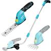 DURATECH Tagliasiepi a Batteria 12V Telescopico, 2-in-1 Forbici a Batteria con 2 lame, batteria da 2Ah, tagliaerba elettrico Per diserbare, potare gli alberi, tagliare l'erba