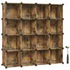 SONGMICS Scarpiera Componibile, Scaffale a 16 Cubi Modulari, Guardaroba, Recinto per Animali Domestici, Camera da Letto Cabina Armadio Ingresso, 31 x 123 x 123 cm, Marrone Vintage LPC442A01