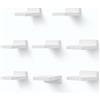 PHOENANCEE MITREL Set di 8 Piccoli Ripiani Galleggianti da Parete, in Legno, Quadrati per Piccoli Oggetti, Mini Mensole da Appendere, 10,2 x 10,2 x 4 cm(Bianco Rustico)