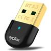 eppfun Adattatore Bluetooth USB 5.3 Dongle per PC, Trasmettitore Bluetooth Audio, per Cuffie Mouse Tastiera Stampante, Compatibile con Windows 11/10/8.1, Plug & Play