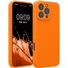 kwmobile Cover per iPhone 16 PRO Max Custodia - Back Case per Smartphone in Silicone TPU - Protezione Gommata - Arancia fruttata