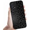 Coalbooliy Custodia Per Samsung Galaxy A52 5G 6,5'', Cellulare Nero Silicone Morbido Cover per telefono Aesthetic Modello Leopardato Disegni Protezione Fotocamera Antiurto Protettiva Case, 04
