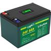 AFTERTECH 24v 6Ah LIFEPO4 PACCO BATTERIA RICARICABILE LITIO FERRO FOSFATO PILA 3000+ CICLI PROFONDI 25,6v 153wh