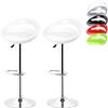 RELOVE Pack 2 sgabelli con Base in Cromo e Seduta Rotonda, ABS，Sgabelli Bar Cucina Design Moderno Base in Acciaio-Bianco -2pc