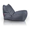 Ecopuf - Pouf Poltrona a Sacco da Esterno Chaise Longue - Puffo per Sedersi con Tasca Portaoggetti e Maniglia - Puff in Tessuto Impermeabile - Poltrona Relax - Arredamento Casa - Grigio Nc16