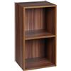 URBNLIVING URBN LIVING ® 1, 2, 3, 4 Ripiani, in Legno con Contenitore scaffale Libreria, Scaffale in Legno, Teak, 2 Ripiani