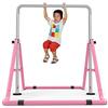 HINOPY Ginnastica per bambini, pieghevole, regolabile in altezza, asta da giardino, barra di trazione, asta da ginnastica orizzontale, per allenamento all'aperto, fitness (rosa)