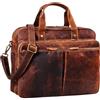 STILORD 'Remus' Grande Cartella da Professore in Pelle Borsa Ventiquattrore Portadocumenti PC 15,6 Pollici Vintage, Colore:kara - cognac