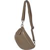 AMBRA Moda AmbraModa GLX10 - Borsa marsupio da donna uomo unisex, borsa a tracolla in vera pelle (Tortora Chiaro)