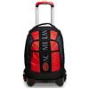 Seven Trolley Scuola Seven MILAN - Jack 3 Ruote - Zaino Sganciabile - Doppio Uso - Nero, Rosso