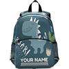 Mnrsuu Zaino personalizzato per bambini, zaino personalizzato per bambini per ragazzi e ragazze, carino Dinvector infantile dinosauro animale zaino asilo scuola materna borsa da viaggio, Multicolore, M