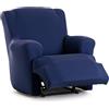 Eysa Copripoltrona bielastica relax reclinabile colore blu disegno Harlem