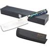 Katana Saya Coltello Nakiri Pearl 18 cm - Acciaio Damasco VG-10 ad alto tenore di carbonio per estrema resistenza e affilatura - Manico in acrilico con motivo Abalone