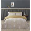 Rapport home Set copripiumino matrimoniale in policotone di alta qualità, design geometrico, giallo e bianco, minimalista, 3 pezzi, non si stira, lussuoso set di biancheria da letto con chiusura a