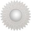 DRW Specchio da parete rotondo in legno: MDF traforato in bianco Decape 70 x 2 cm, INT 28 cm