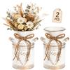 Hacaroa Confezione da 2 barattoli per latte in metallo zincato rustico, 19 cm, in stile shabby chic, con manico, mini brocca decorativa per casa, soggiorno, cucina, casa colonica