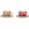 THUN, Set 2 Tazze in Porcellana, Linea AbbracciAMI, Set da Collezione, Idea Regalo per Natale, Tazzina 210 ml, Ø 8.95 cm, 5 cm x 6.10 cm h, piattino Ø 14.65 cm