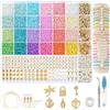MPXEAVG 3mm Kit Perline per Braccialetti, Perline per Collane, 7800Perline Colorate, 24 Colori di Beads, Bracelet Making Kit, Realizzare Orecchini, Crea Braccialetti Ragazza