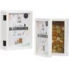 Brandsseller Cornice portafoto 2 in 1 con salvadanaio, 19 x 14,6 x 5,5 cm, apribile, doppia cornice effetto legno, colore bianco