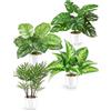 PASCH® Set di 4 piante artificiali tropicali come reali (25 cm) in vasi di ceramica bianchi: tra cui Monstera artificiale e Areca palma artificiale | piante artificiali in vaso | Fake Plant | fiori