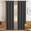 YSTELLAA Impermeabili Tende Oscuranti Per Interni 2 Pezzi, 117×137CM, Tende Termiche Isolanti Con Anelli, Moderne, Fonoassorbenti, Per Soggiorn, Camera Da Letto, Grigio