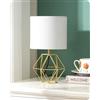 EDISHINE Lampada da Comodino in Lino Bianco, Lampadina LED E14 Bianco Caldo 2700K Inclusa, Lampada da Tavolo Moderna per Camera, Soggiorno