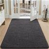 DEXI Zerbino Ingresso 120 x 180 cm, Tappeto Porta Interno Morbide Assorbente, Zerbini Antiscivolo Lavabile in Lavatrice per Ingressi, Cane, Corridoio, Nero-Grigio