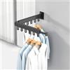 HONPHIER Stendibiancheria da parete stendibiancheria retrattile stendibiancheria pieghevole da muro stendino da parete per balcone, lavanderia, camera da letto, bagno (Nero, 2-Fold)