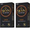 SKYN® Large (XL/King Size) Preservativi Senza Lattice Di Taglia Grande, 10 pezzi x 2