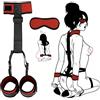 SXJAAR Kit di corde per legacci da letto, restrizioni per collo e polsi, kit di corde per bondage BDSM, giocattoli sessuali per braccia e gambe, giocattoli sessuali per schiavi(Red)