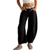 Generic Baggy Jeans Donna Pantaloni Donna a Palazzo Bottoni Jeans Sciolto Traspirante Comodo Pantaloni Wide Leg Donna Pantaloni Estivi Donna Pantaloni da Lavoro Donna con Tasche Pantaloni Jeans Donna