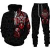 RIAAJ Uomini Cinese Drago Felpa con Cappuccio Stampato 3D Sciolto Maglione Cinese Drago Sport Shirt Jogging Tuta Sport Set, F6, L