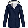 HAOLEI Giacca da Pioggia da Donna Giacca Impermeabile Donna Giacca Leggera Impermeabile Giacca Donna Primavera Lunga Giacca a Vento Cappotto Softshell Con Cappuccio per Escursionismo Montagna 2024 Offerta