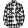 JANEO BRITISH APPAREL Nos Tibi Serviat U Camicia da boscaiolo da uomo Stile giacca overshirt casual a quadri scozzesi in flanella Tartan di bufalo in 2 stili The Madras Puro cotone or The Kew Plaid Ricco di cotone. Black & White, L