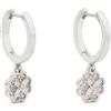 Kate Spade New York Heritage Bloom Huggie Drop Drop Orecchini, Clear/Silver